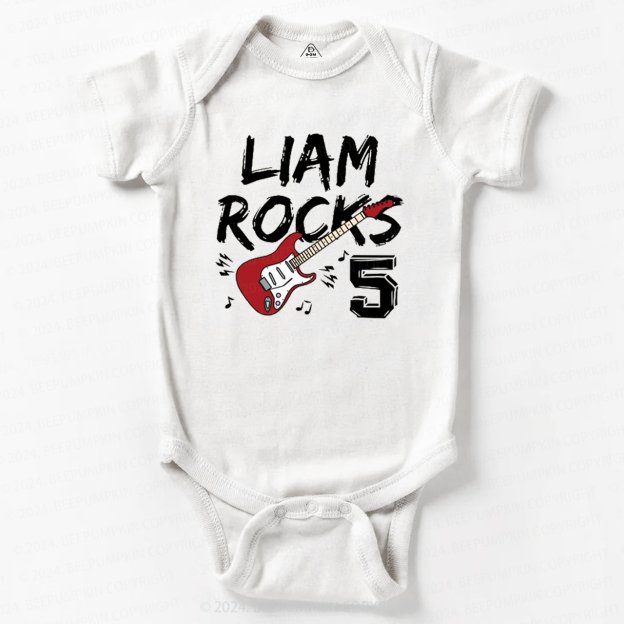 Personalized Rock Guitar Baby Bodysuit 8