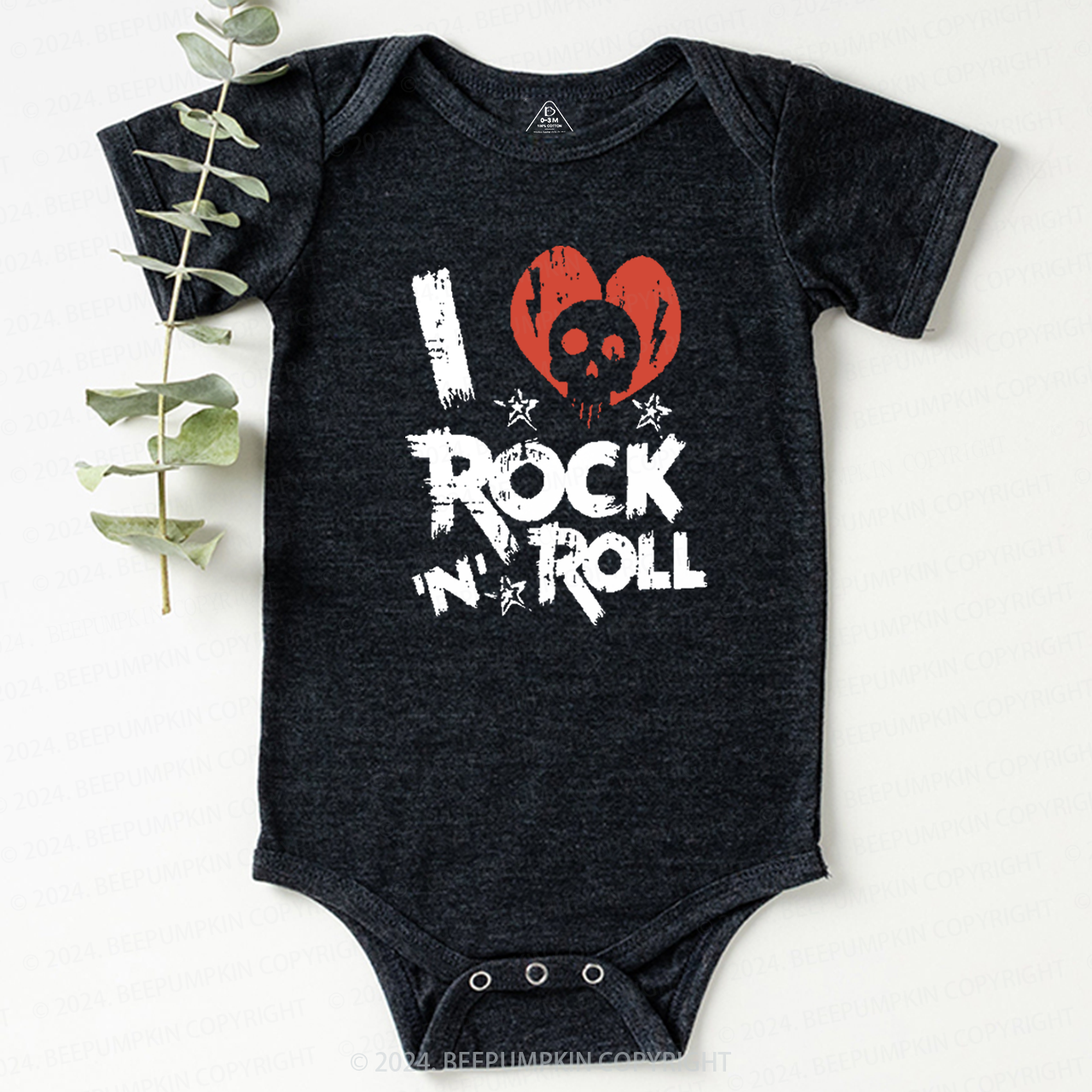I Love Rock N Roll Baby Bodysuit 8
