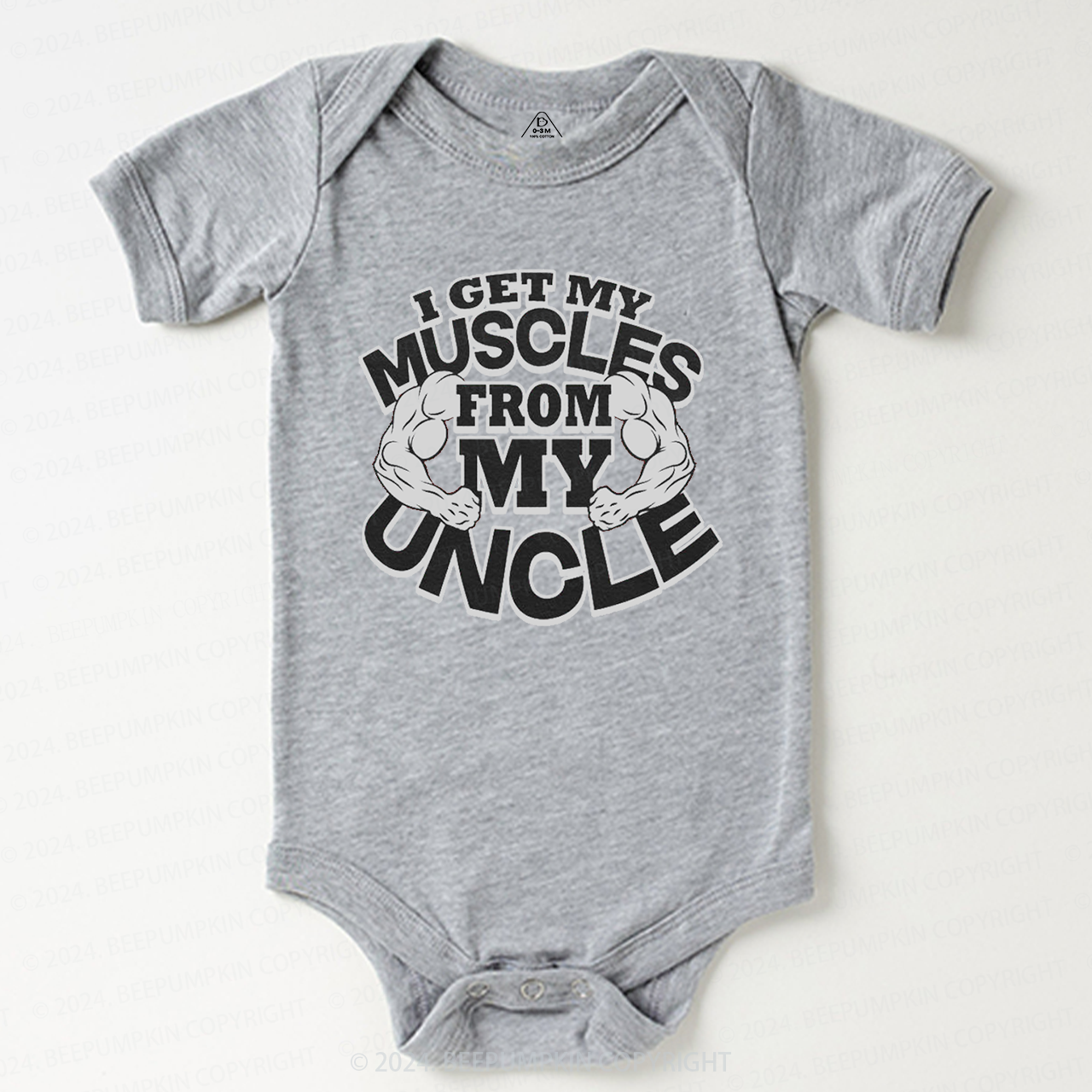 I Get My Muscles From My Uncle Baby Bodysuit 7