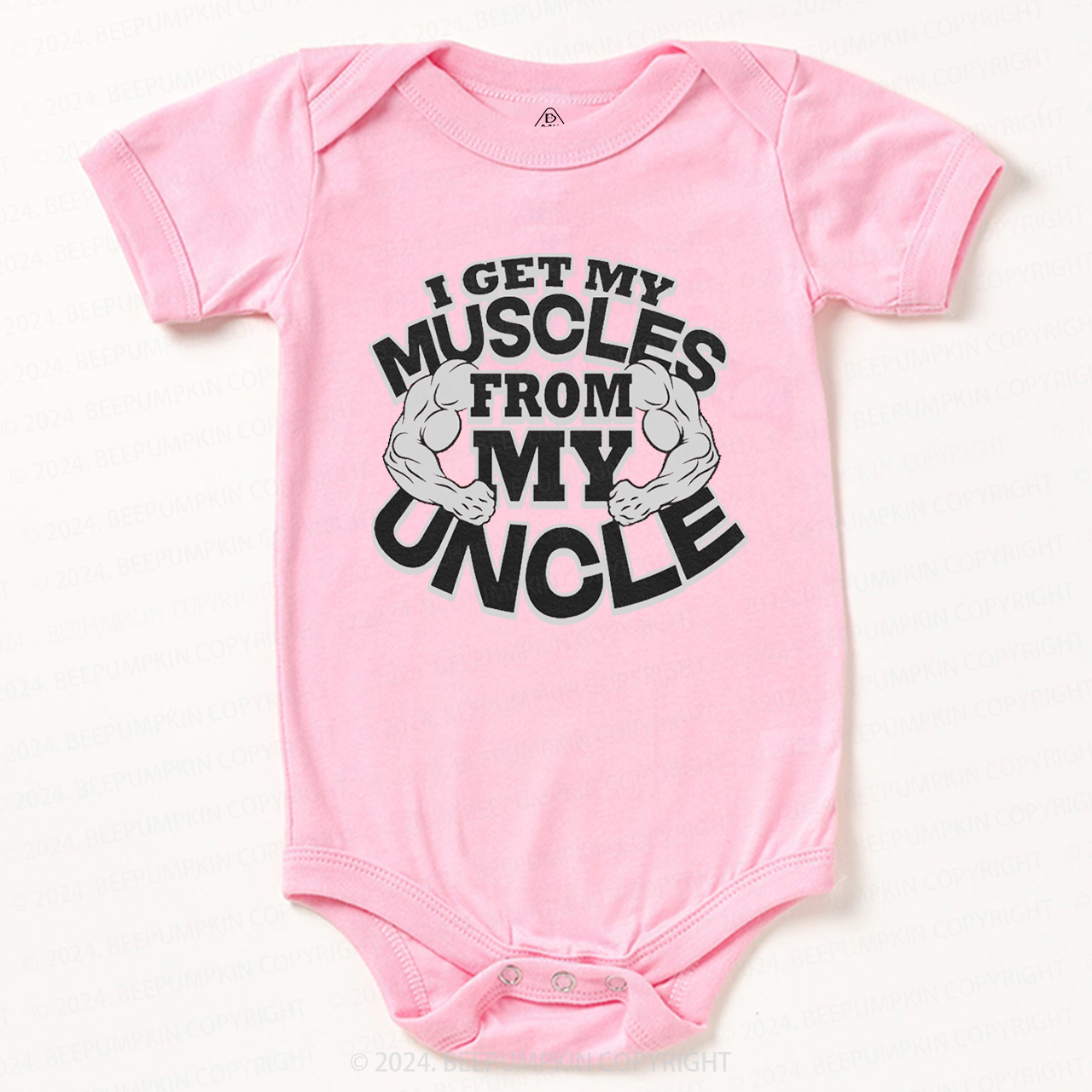 I Get My Muscles From My Uncle Baby Bodysuit 7
