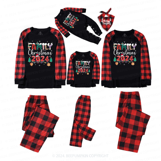 Warm and Happy 2024 Family Christmas Matching Pajamas Beepumpkin