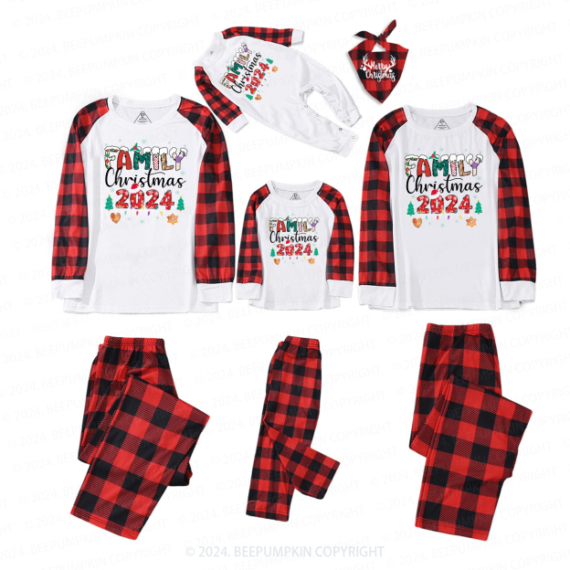 Warm and Happy 2024 Family Christmas Matching Pajamas Beepumpkin