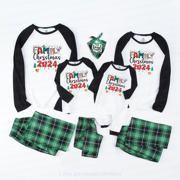 Warm and Happy 2024 Family Christmas Matching Pajamas Beepumpkin
