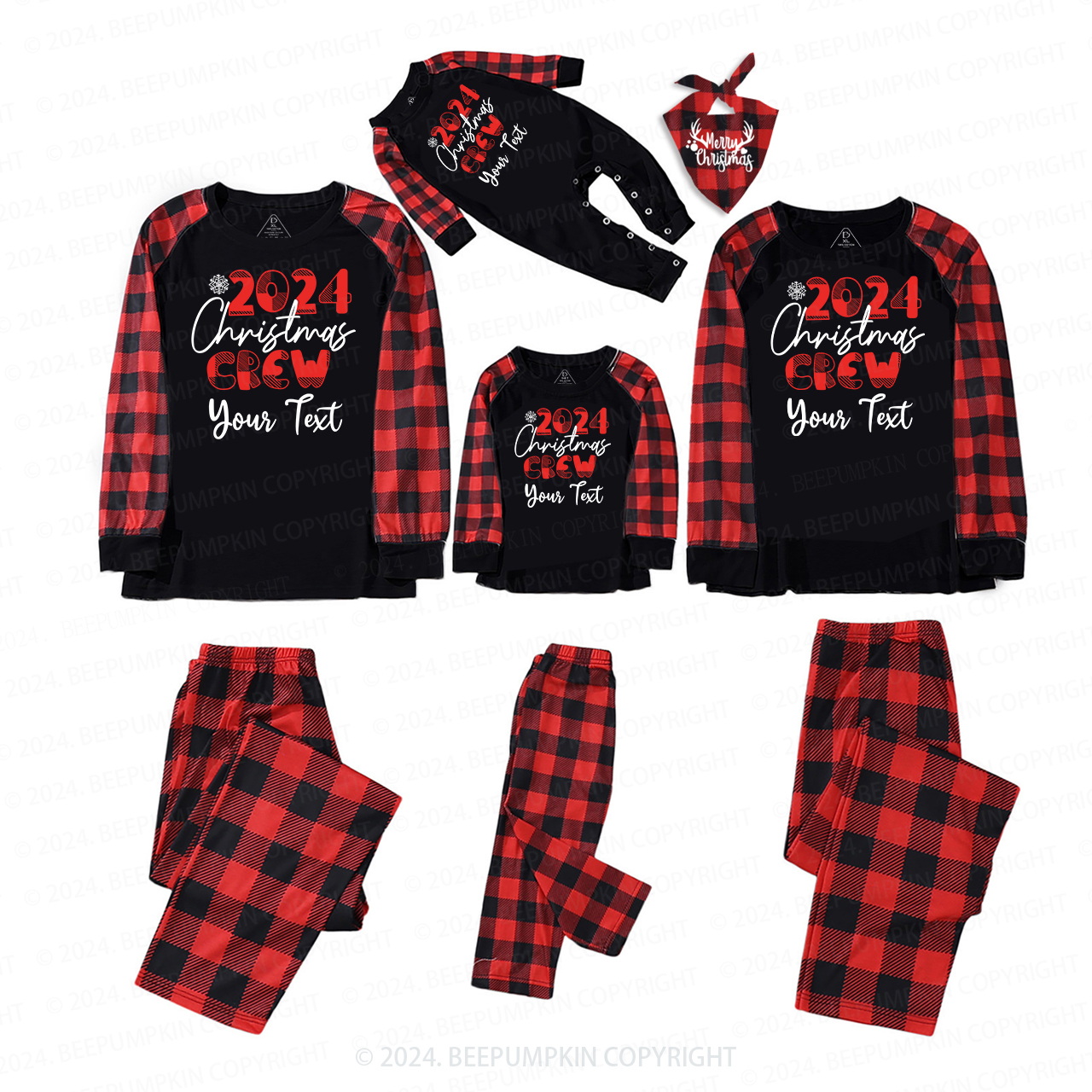 Personalized What do you want to say for Christmas Family Matching Pajamas Beepumpkin