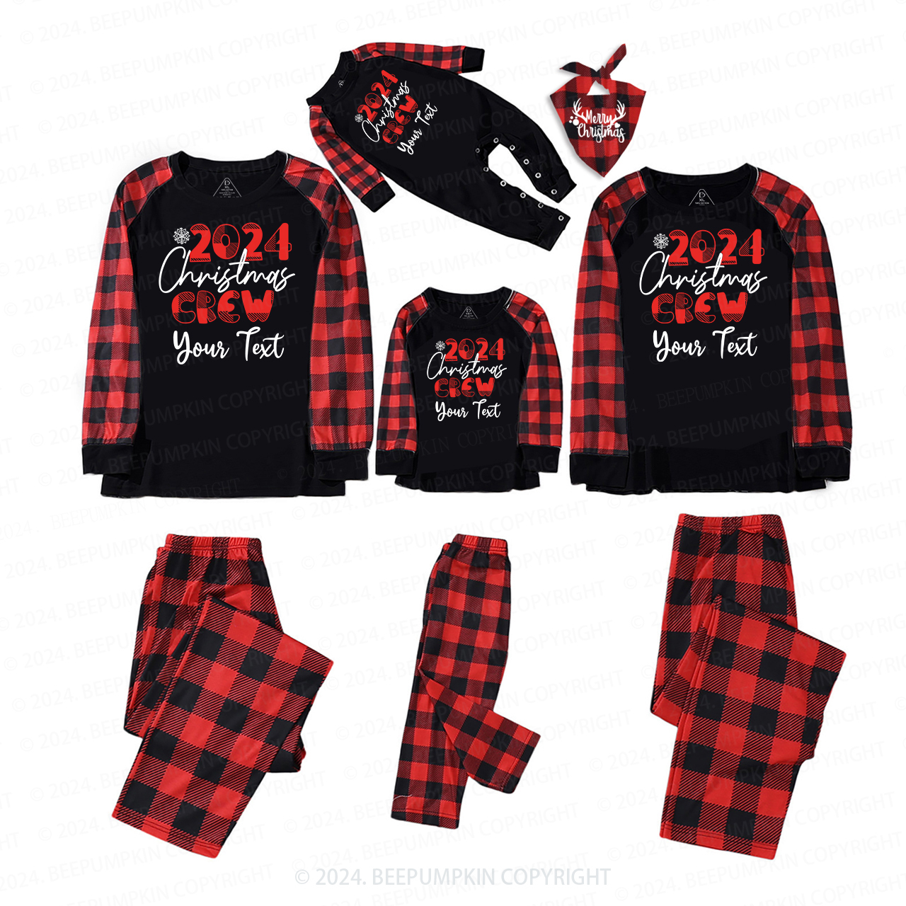 Personalized What do you want to say for Christmas Family Matching Pajamas Beepumpkin