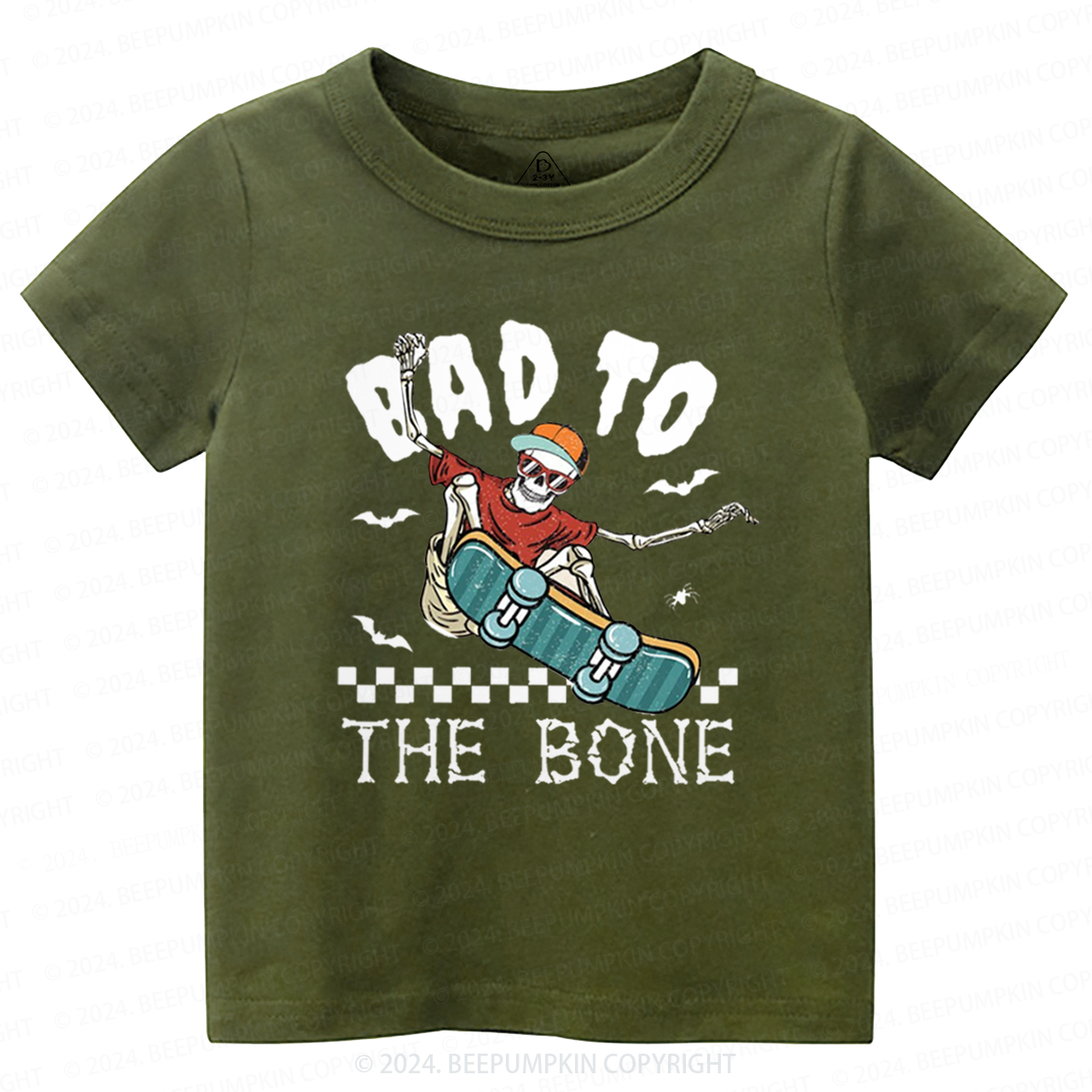 Bad To The Bone Halloween Toddler&Kids Tees 