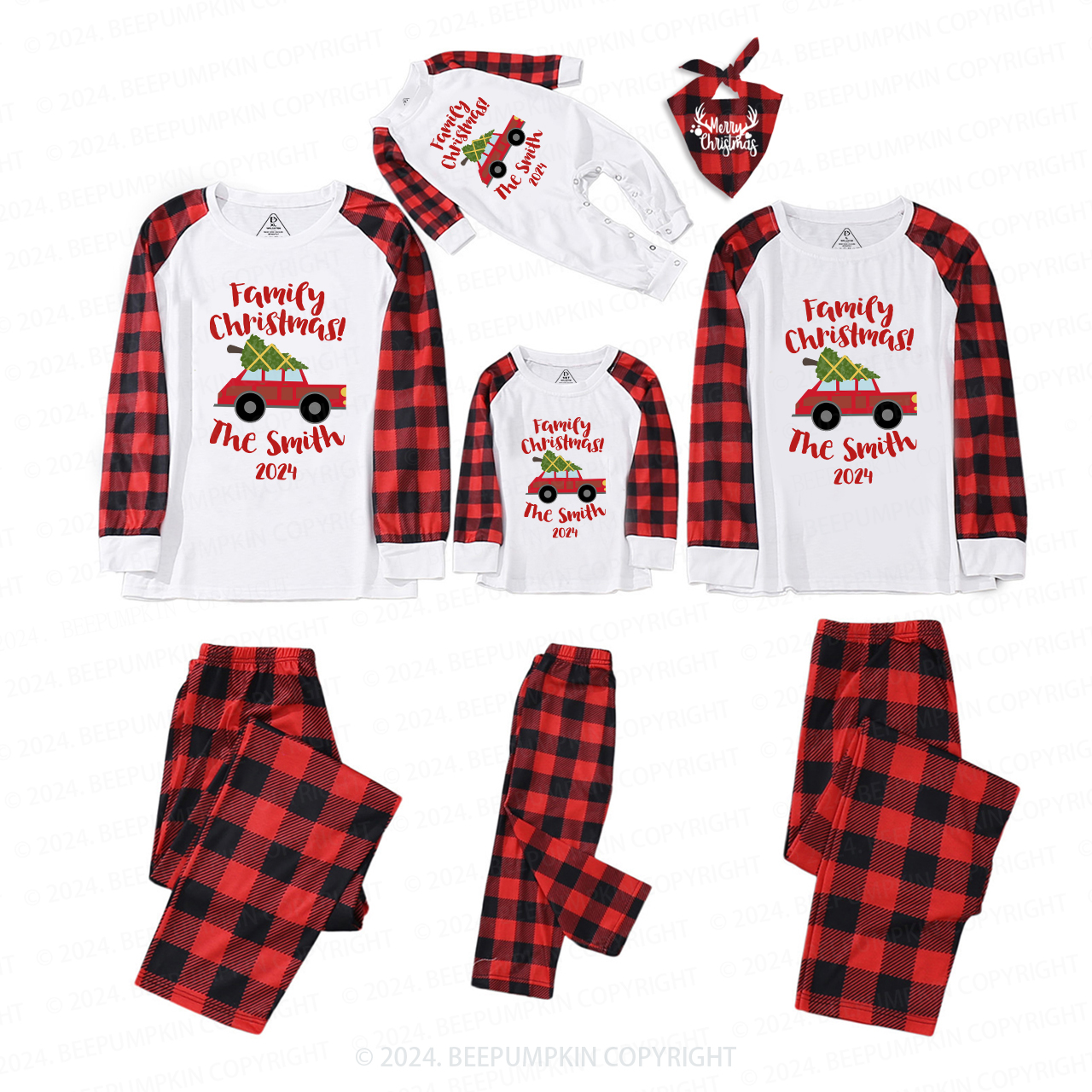 Personalized Custom Christmas Family Matching Pajamas Beepumpkin