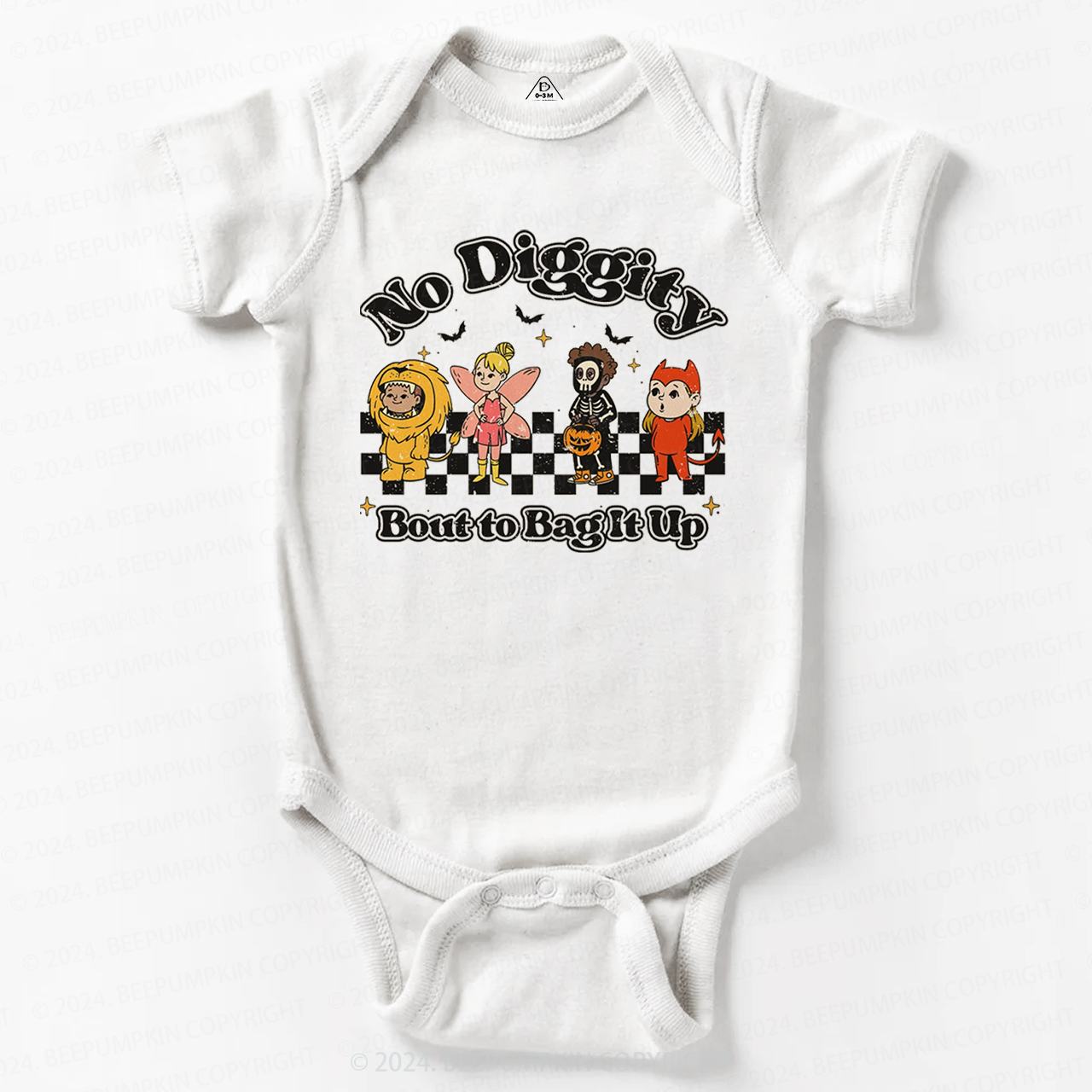 Halloween No Diggity Bout to Bag It Up Halloween Baby Bodysuits 