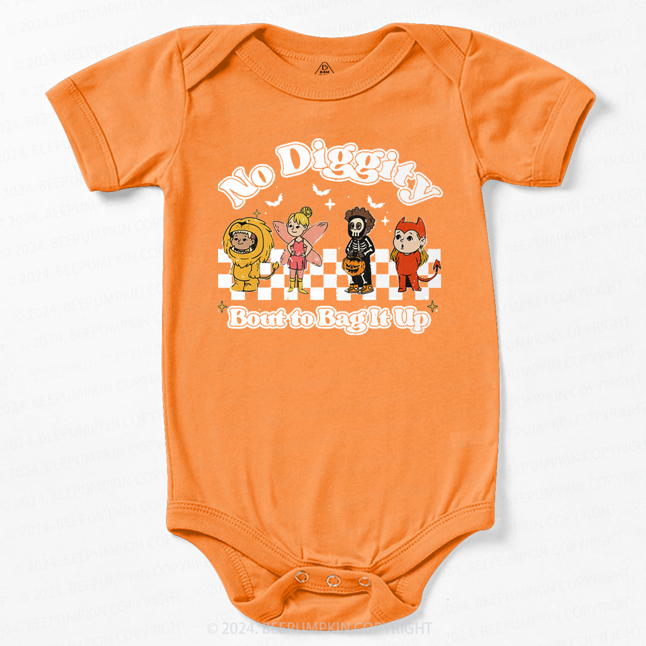 Halloween No Diggity Bout to Bag It Up Halloween Baby Bodysuits 