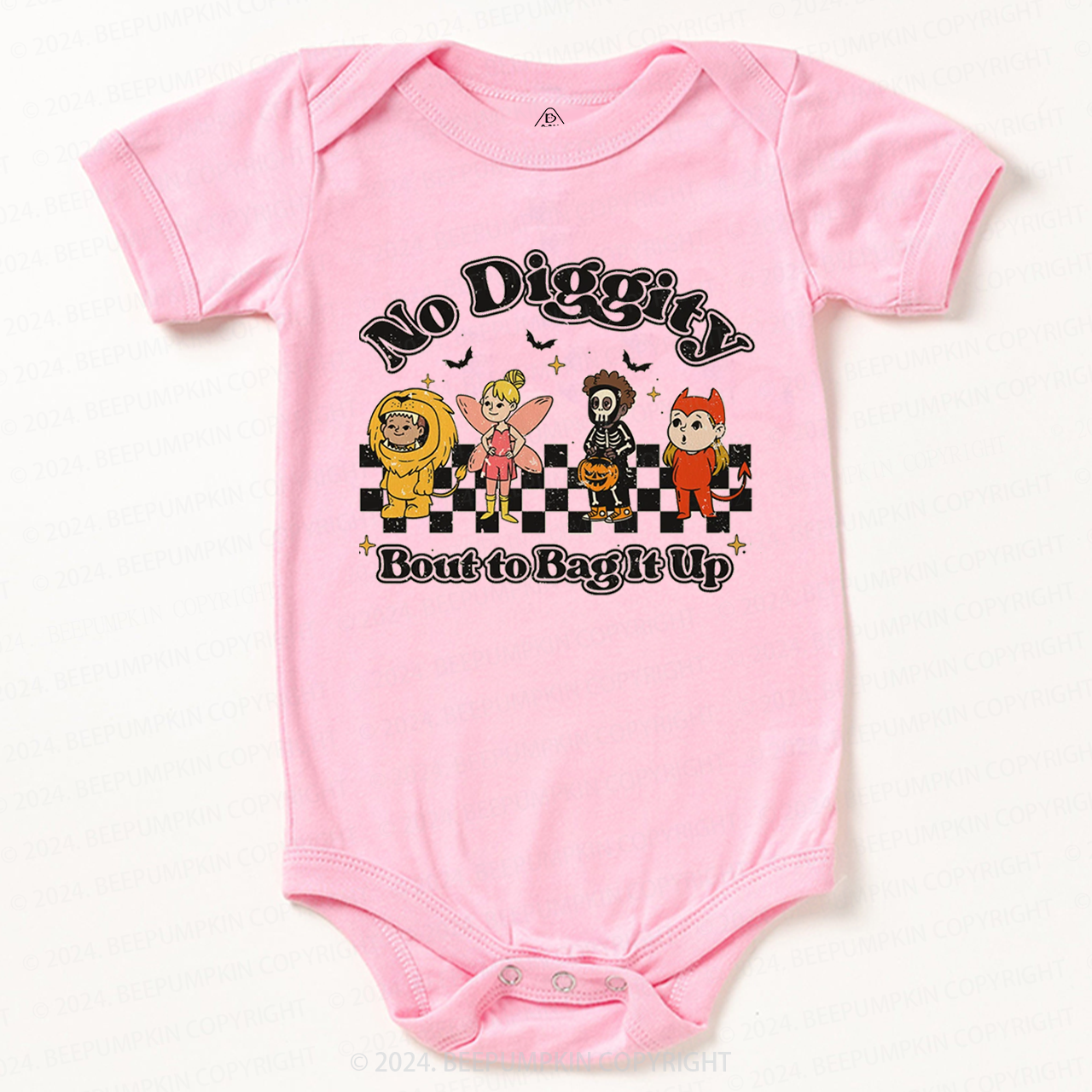 Halloween No Diggity Bout to Bag It Up Halloween Baby Bodysuits 