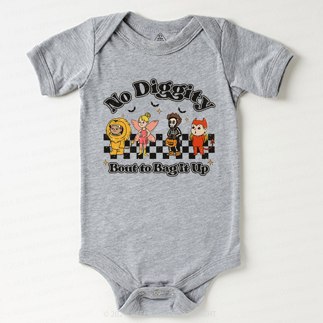 Halloween No Diggity Bout to Bag It Up Halloween Baby Bodysuits 
