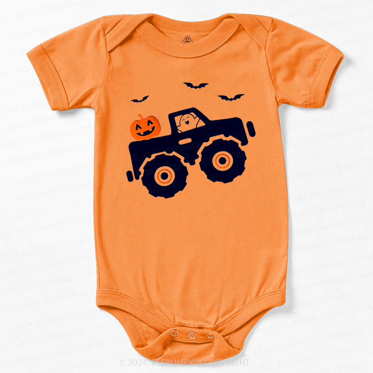 Halloween Monster Truck Baby Bodysuits 