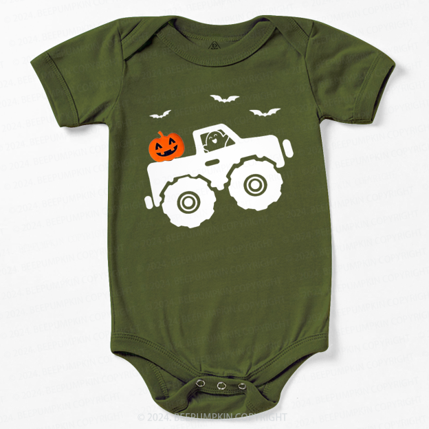 Halloween Monster Truck Baby Bodysuits 