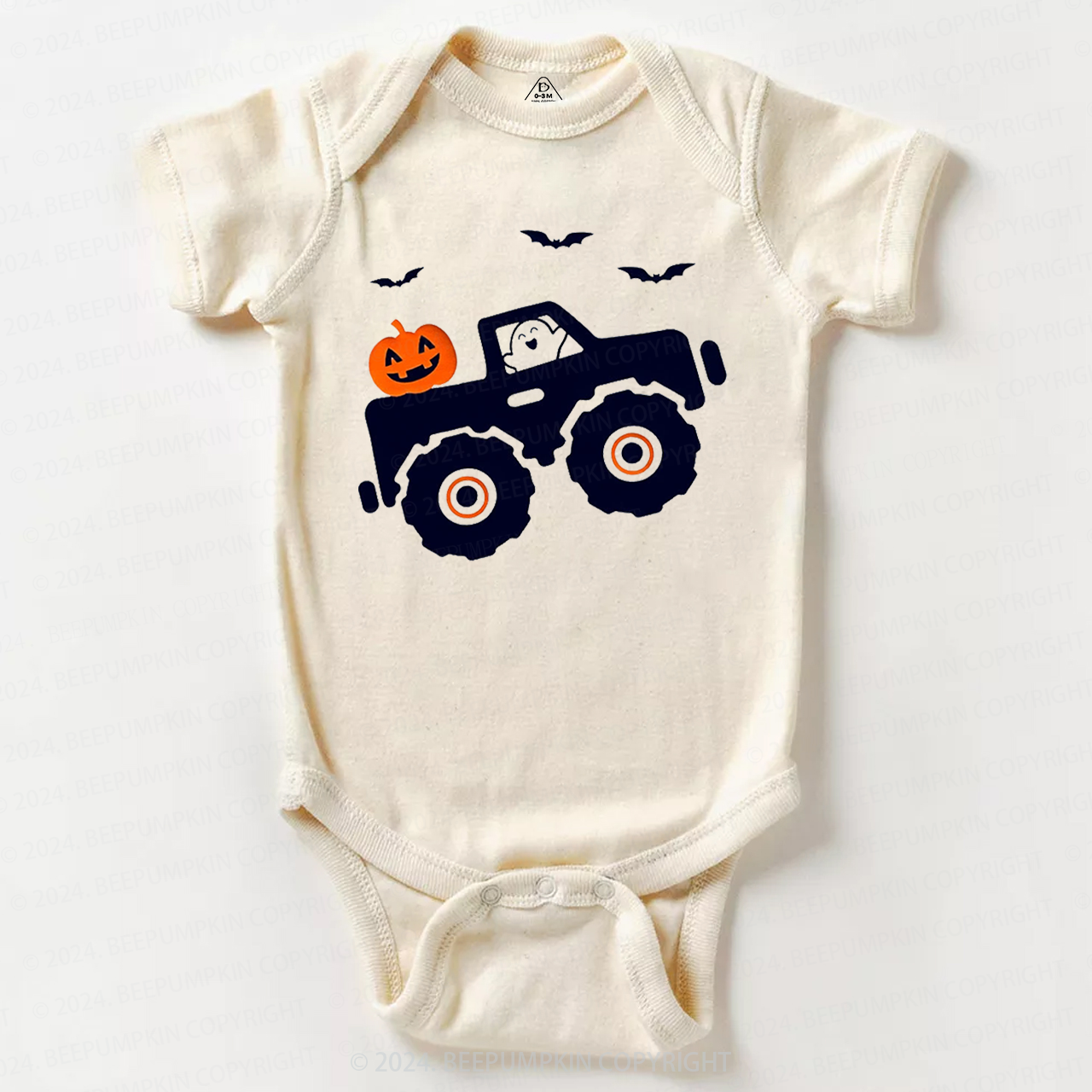 Halloween Monster Truck Baby Bodysuits 