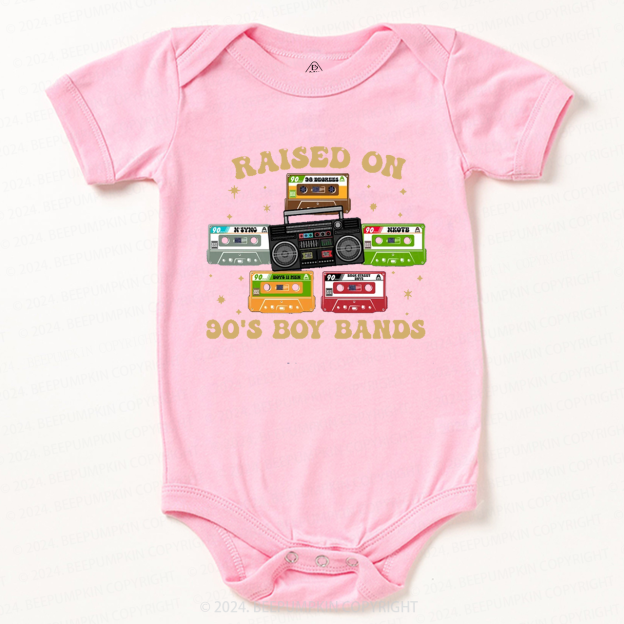 Raised On 90's Music Band Baby Bodysuit 8 