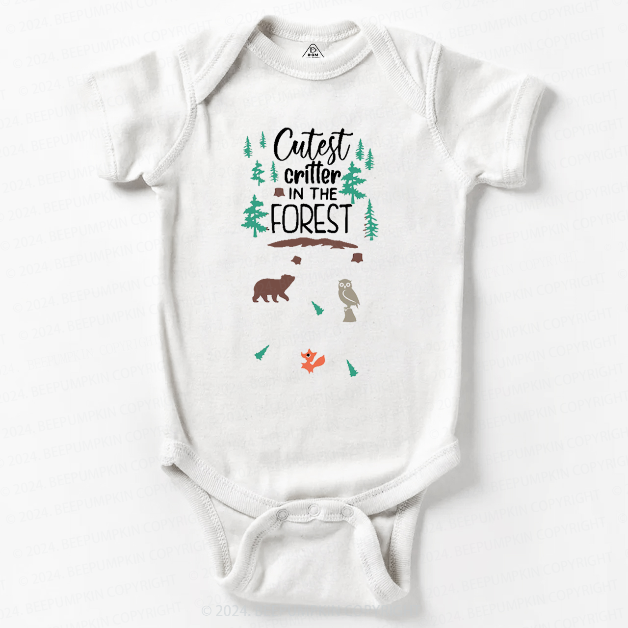Cutest Critter In The Forest Baby Bodysuit 7