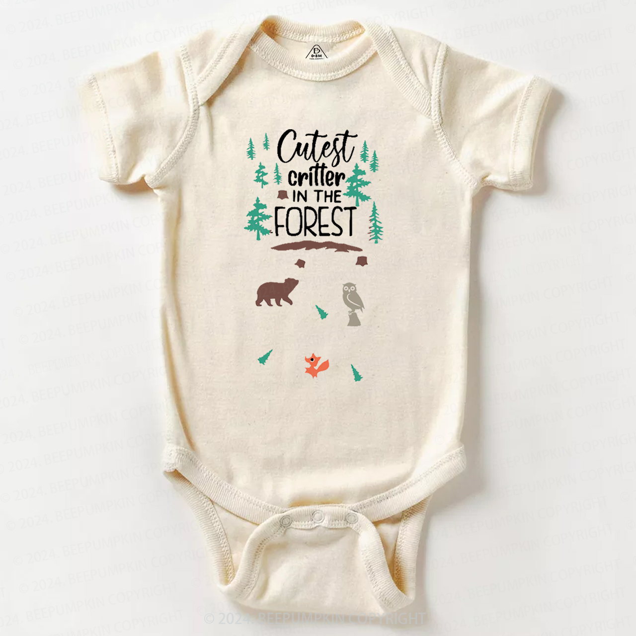 Cutest Critter In The Forest Baby Bodysuit 7