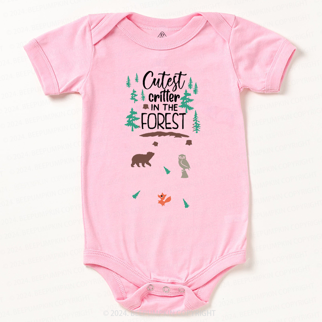 Cutest Critter In The Forest Baby Bodysuit 7