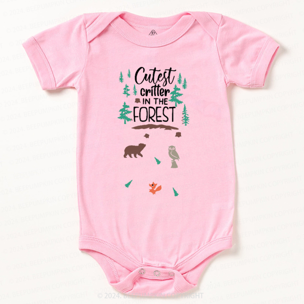 Cutest Critter In The Forest Baby Bodysuit 7