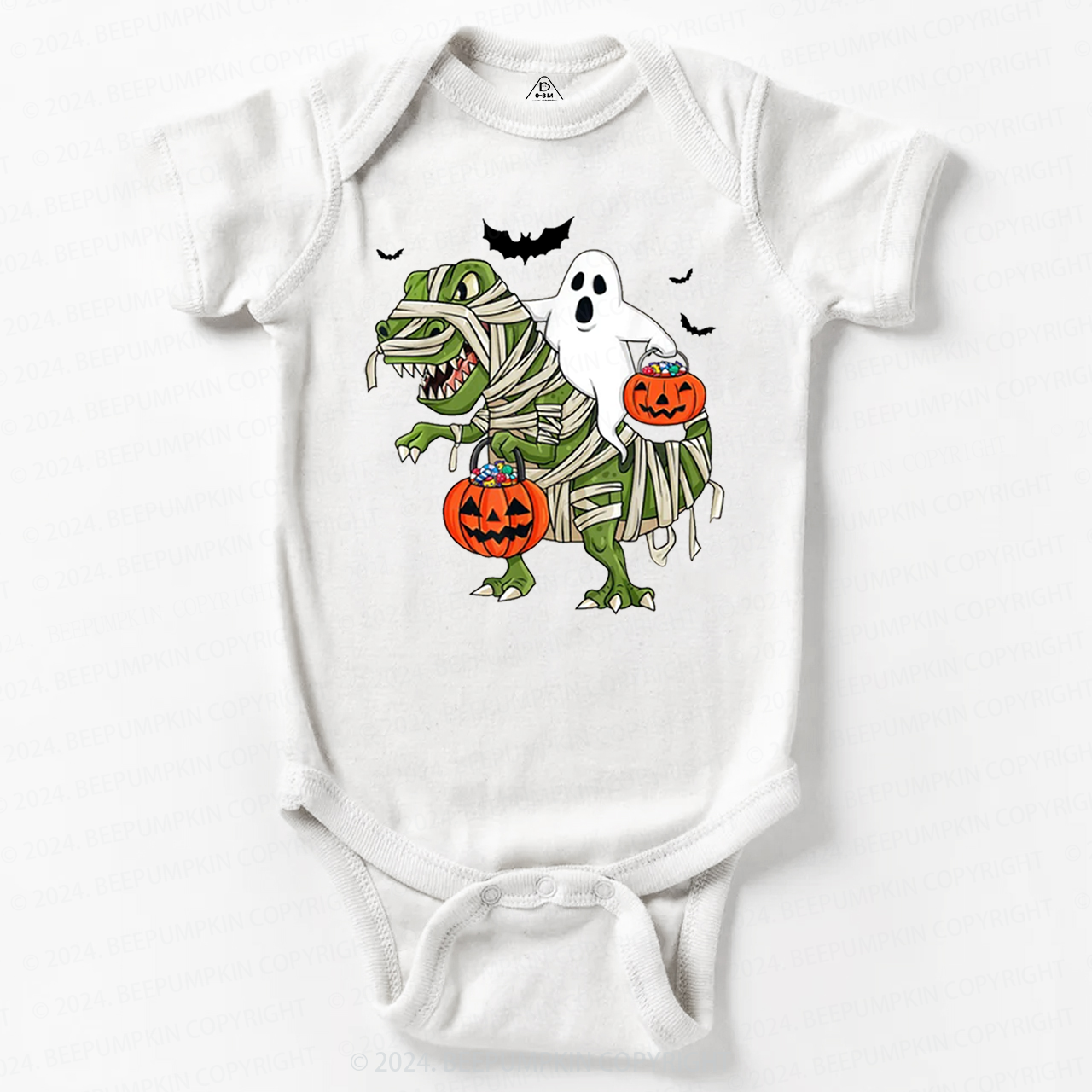 Halloween Dinosaur Ghost Baby Bodysuits 
