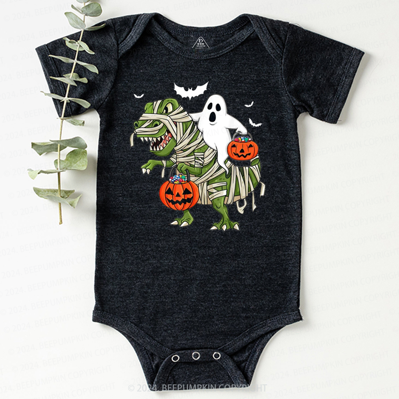 Halloween Dinosaur Ghost Baby Bodysuits 
