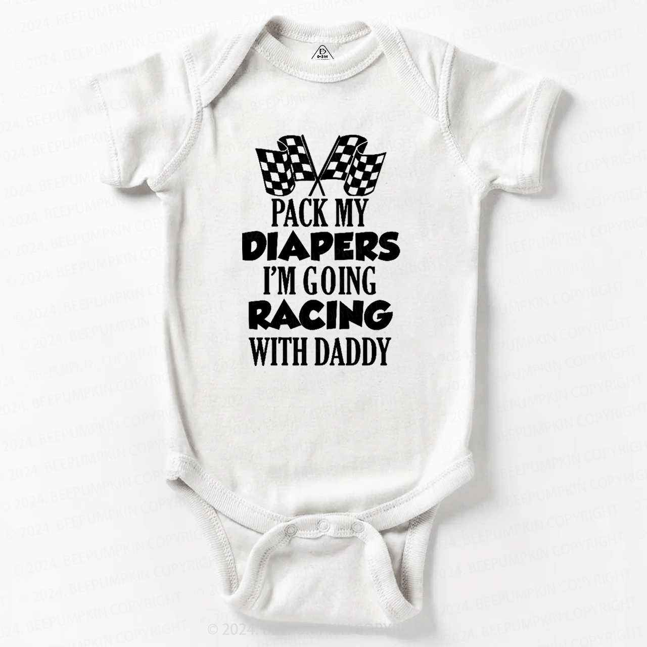 Personalized Pack My Diapers I'm Going Racing With XXX Baby Bodysuit 7