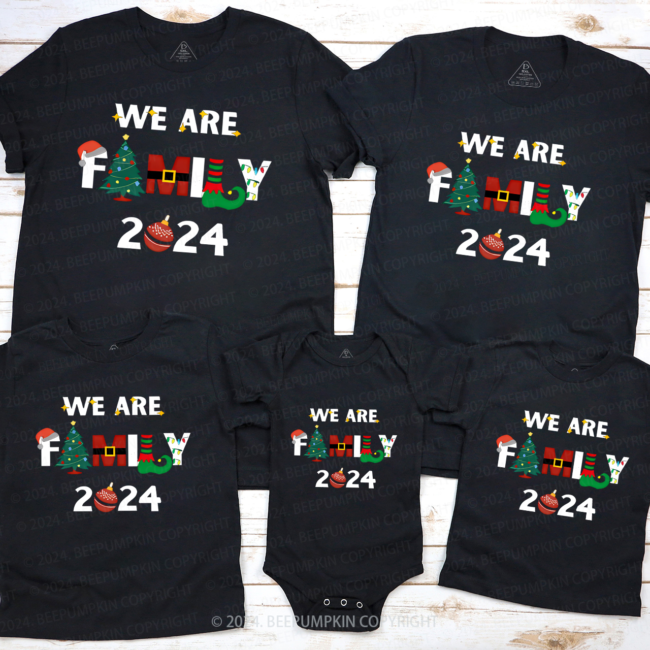 Funny Christmas Party We Are Family Matching Shirts
