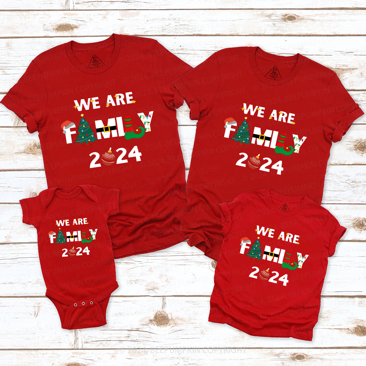 Funny Christmas Party We Are Family Matching Shirts