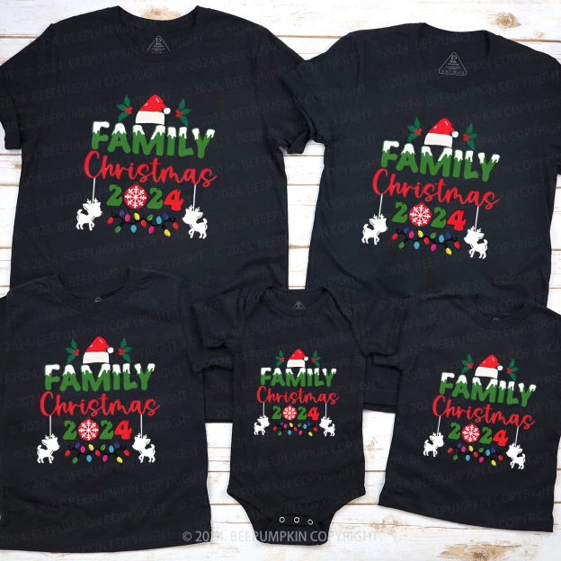 Family Christmas Cute Deer Family Matching Shirts