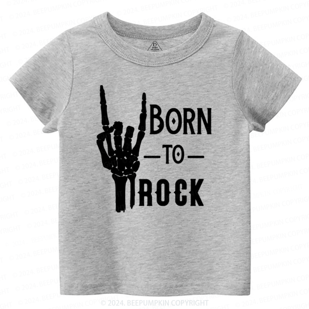 Born To Rock Halloween Music Toddler&Kids Tees 8