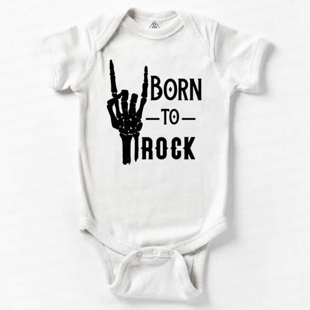 Born To Rock Halloween Music Baby Bodysuits 8