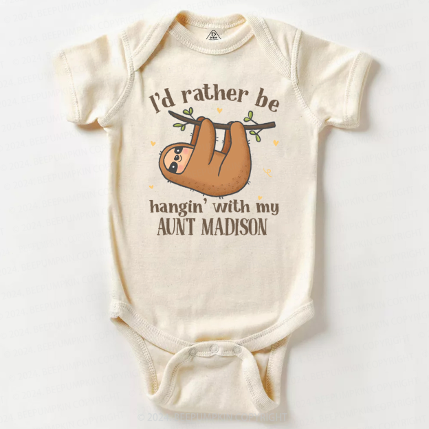 Personalized I'd Rather Be Hanging With My XXX Baby Bodysuit 7