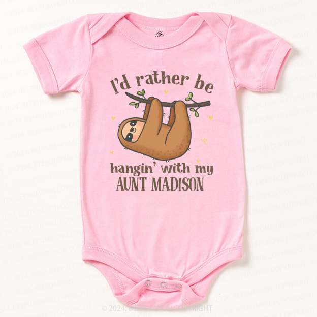 Personalized I'd Rather Be Hanging With My XXX Baby Bodysuit 7