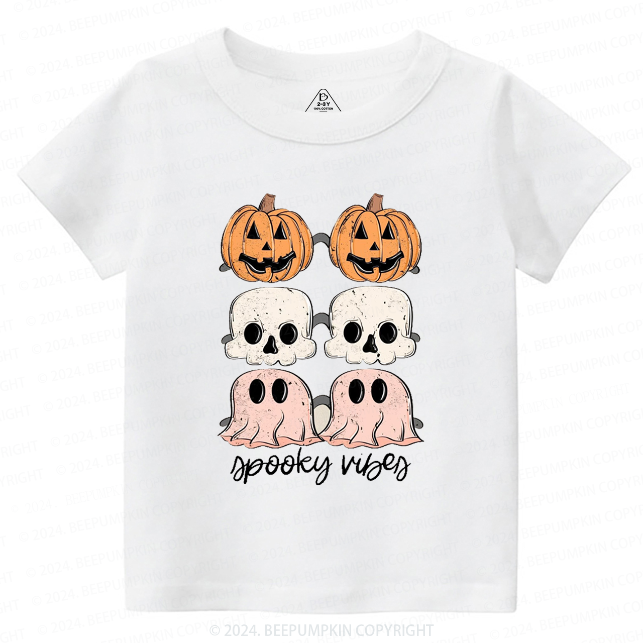 Halloween Ghost Spooky Vibes Toddler&Kids Tees 