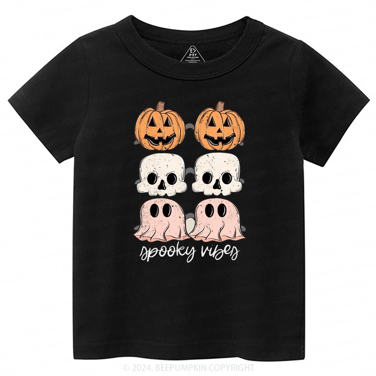 Halloween Ghost Spooky Vibes Toddler&Kids Tees 