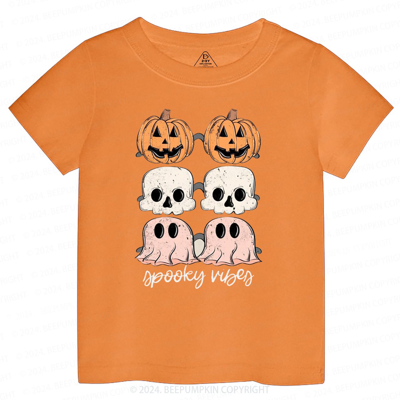 Halloween Ghost Spooky Vibes Toddler&Kids Tees 
