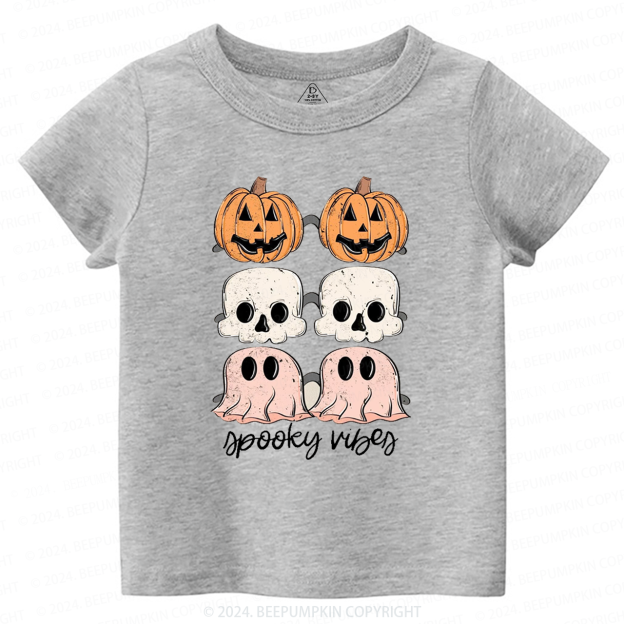 Halloween Ghost Spooky Vibes Toddler&Kids Tees 