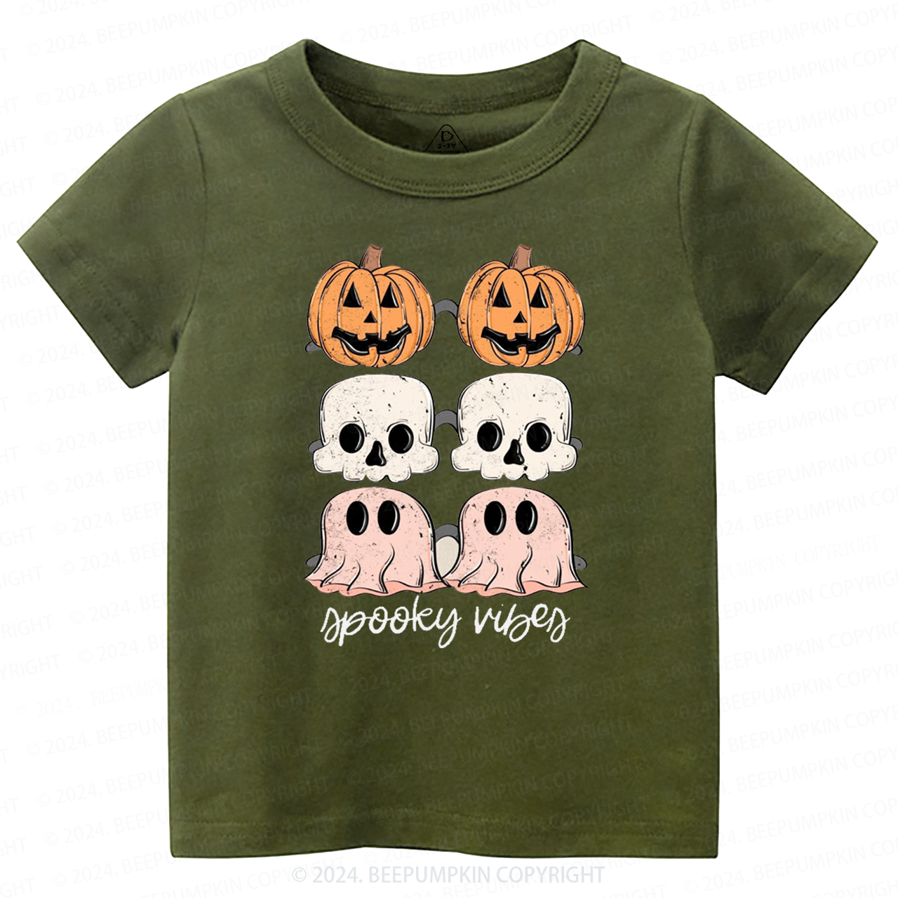 Halloween Ghost Spooky Vibes Toddler&Kids Tees 