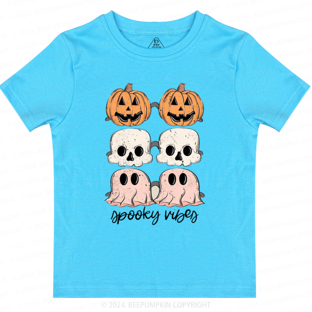 Halloween Ghost Spooky Vibes Toddler&Kids Tees 