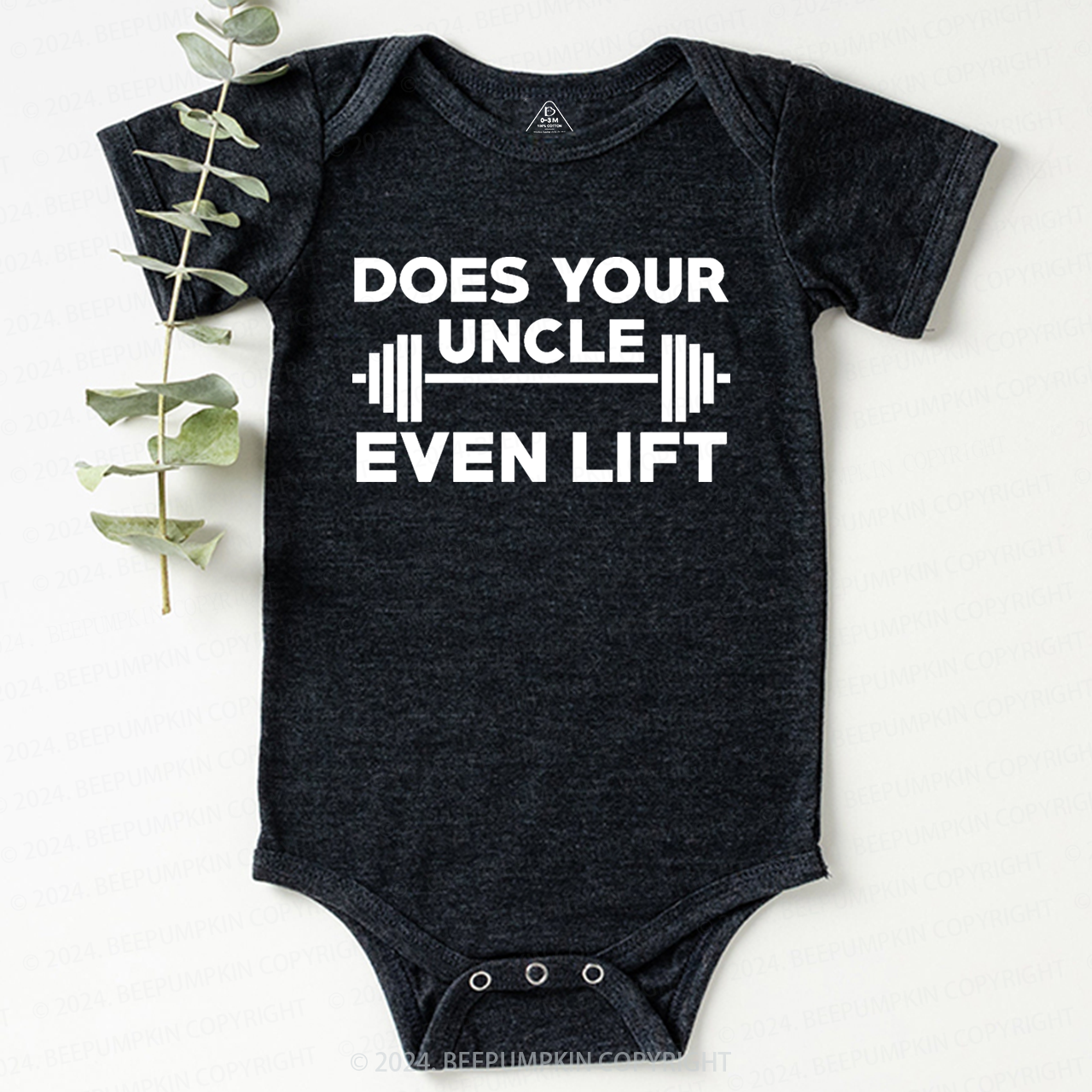 Does Your Uncle Even Lift  Baby Bodysuit 7