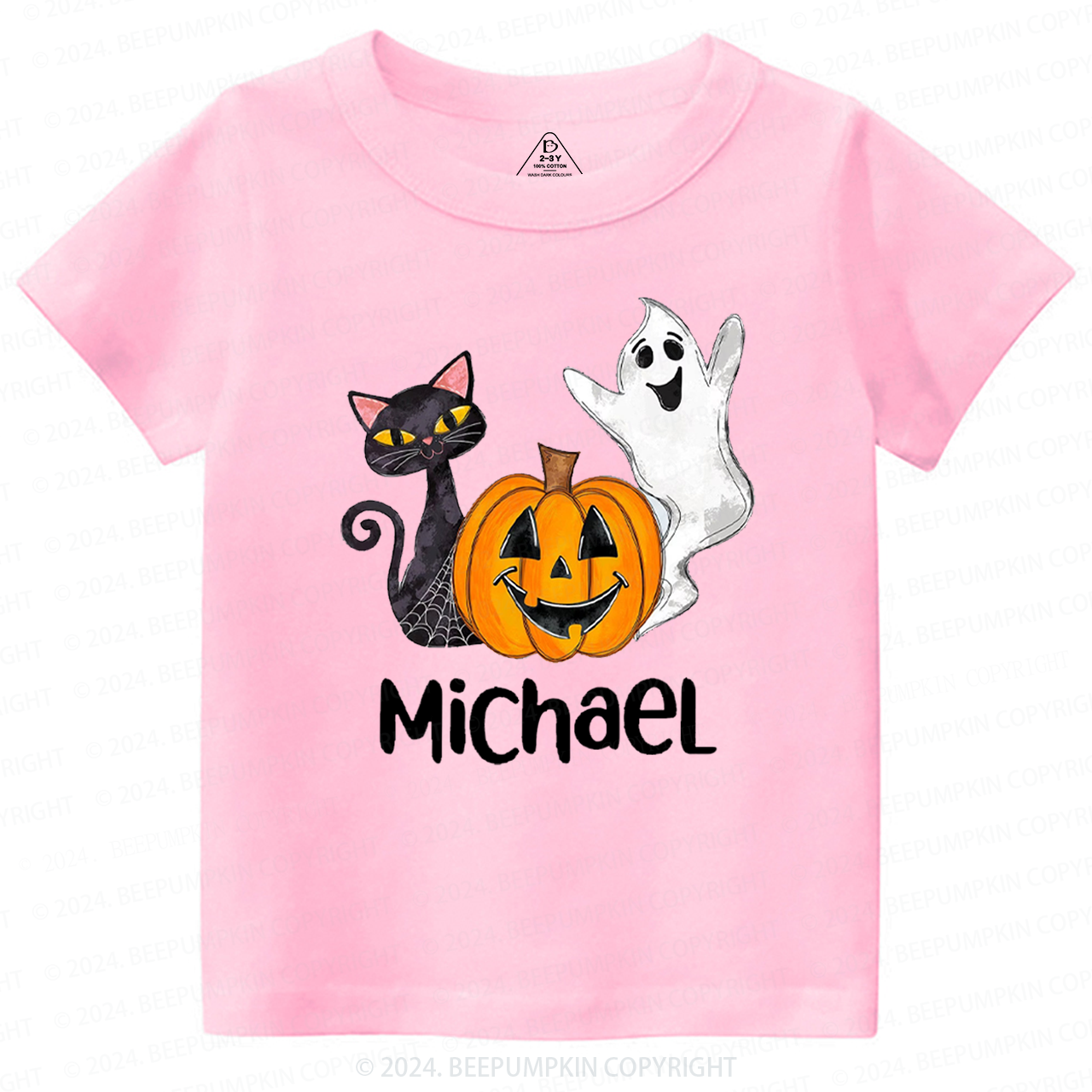 Personalized Halloween Cat Toddler&Kids Tees 
