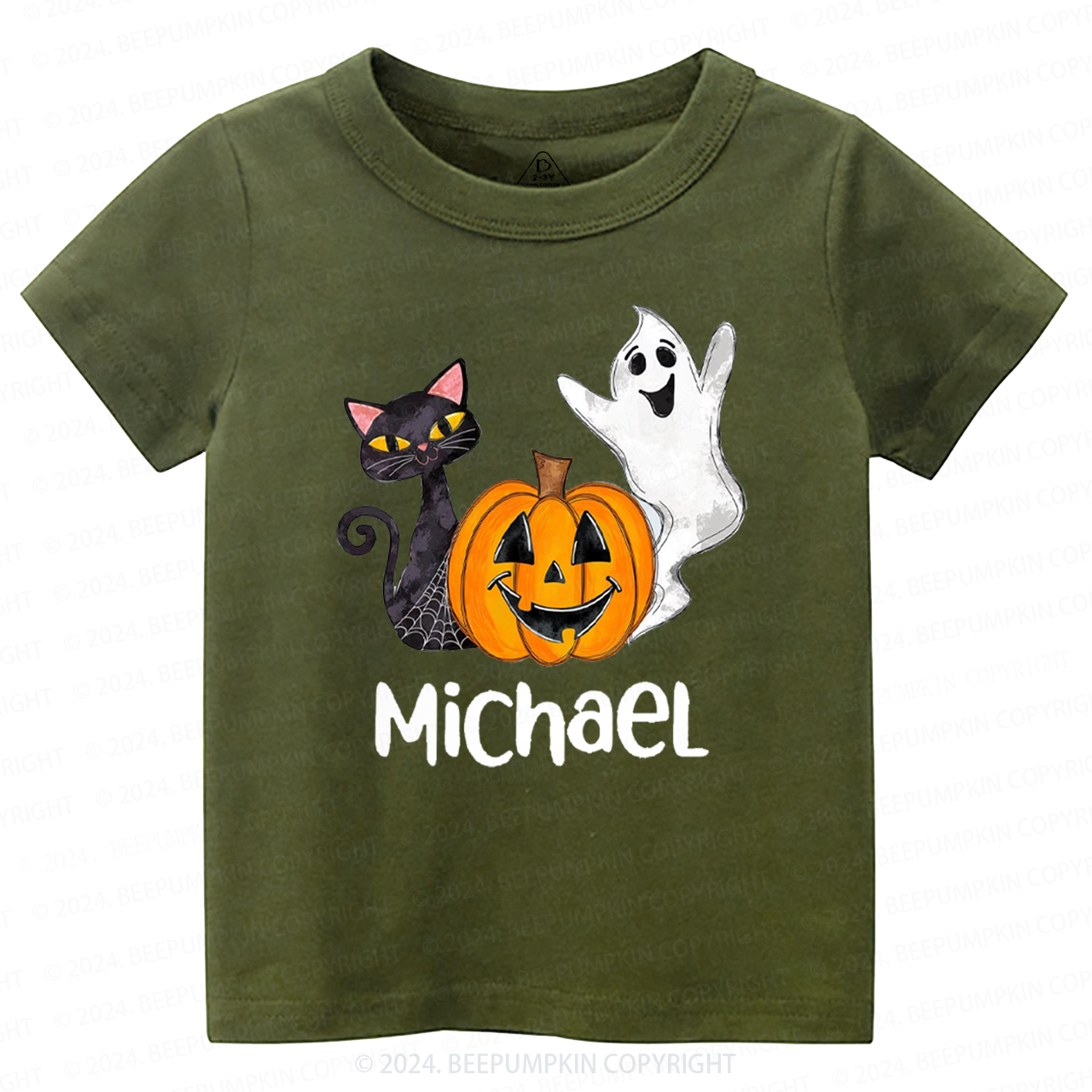 Personalized Halloween Cat Toddler&Kids Tees 