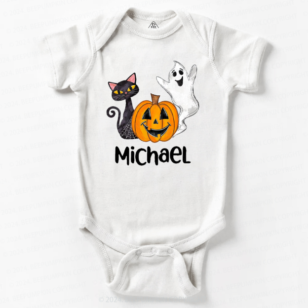 Personalized Halloween Cat Baby Bodysuits 
