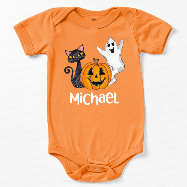 Personalized Halloween Cat Baby Bodysuits 