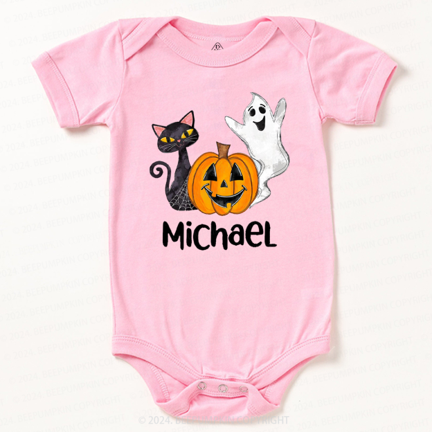Personalized Halloween Cat Baby Bodysuits 