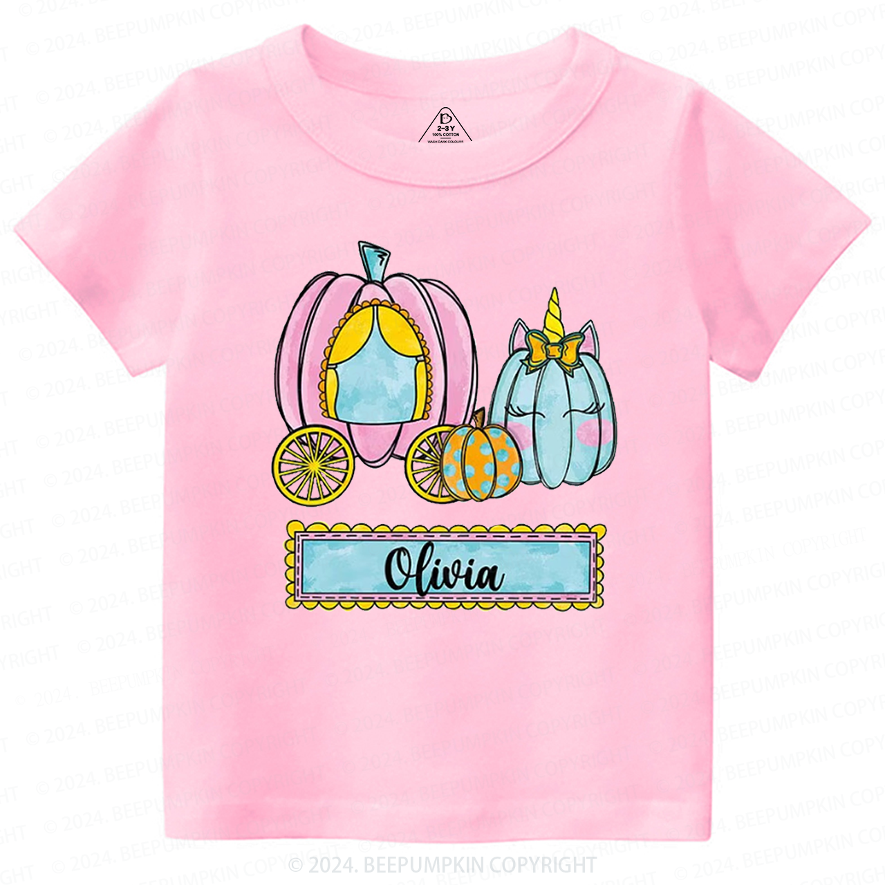 Personalized Halloween Pumpkin Name Toddler&Kids Tees 
