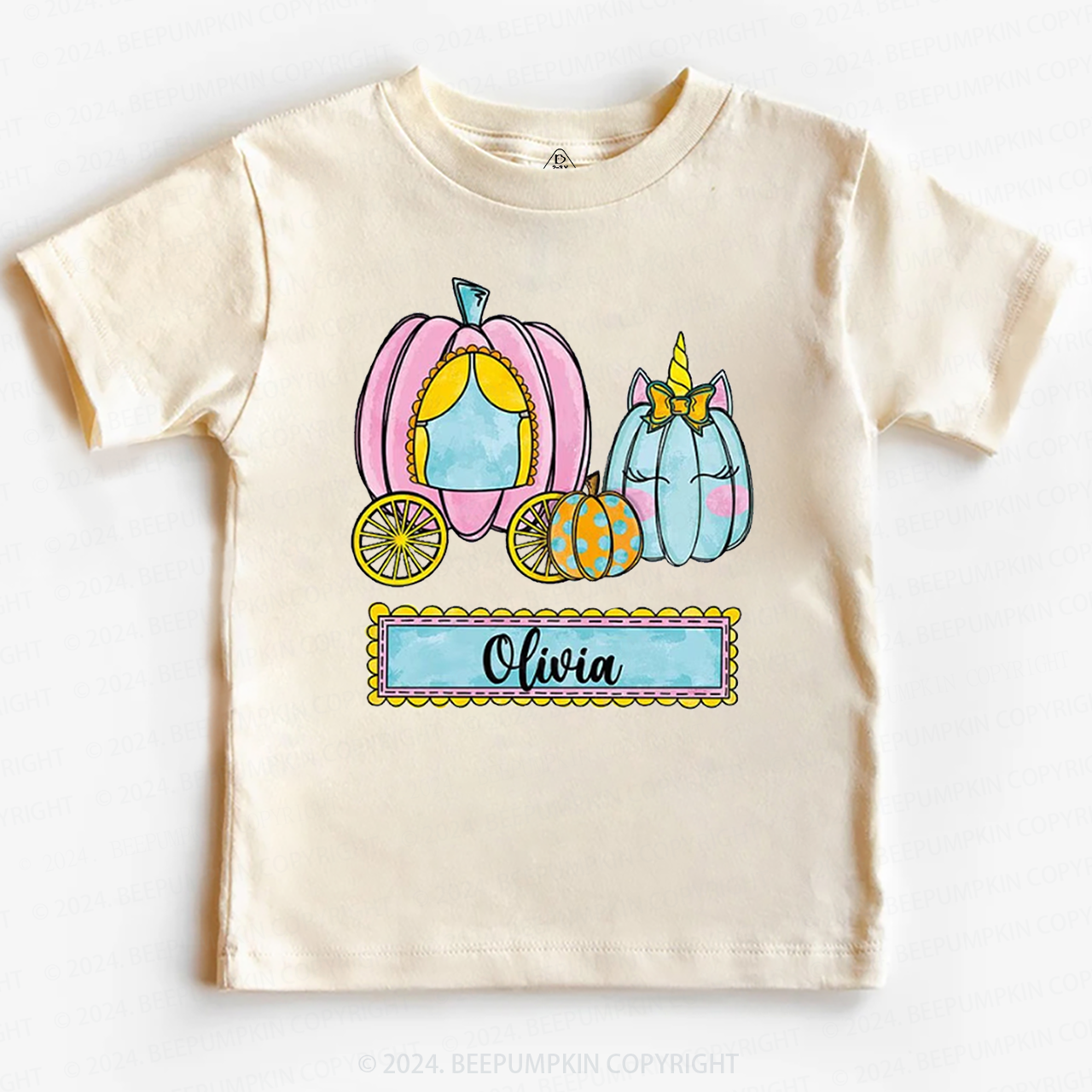Personalized Halloween Pumpkin Name Toddler&Kids Tees 