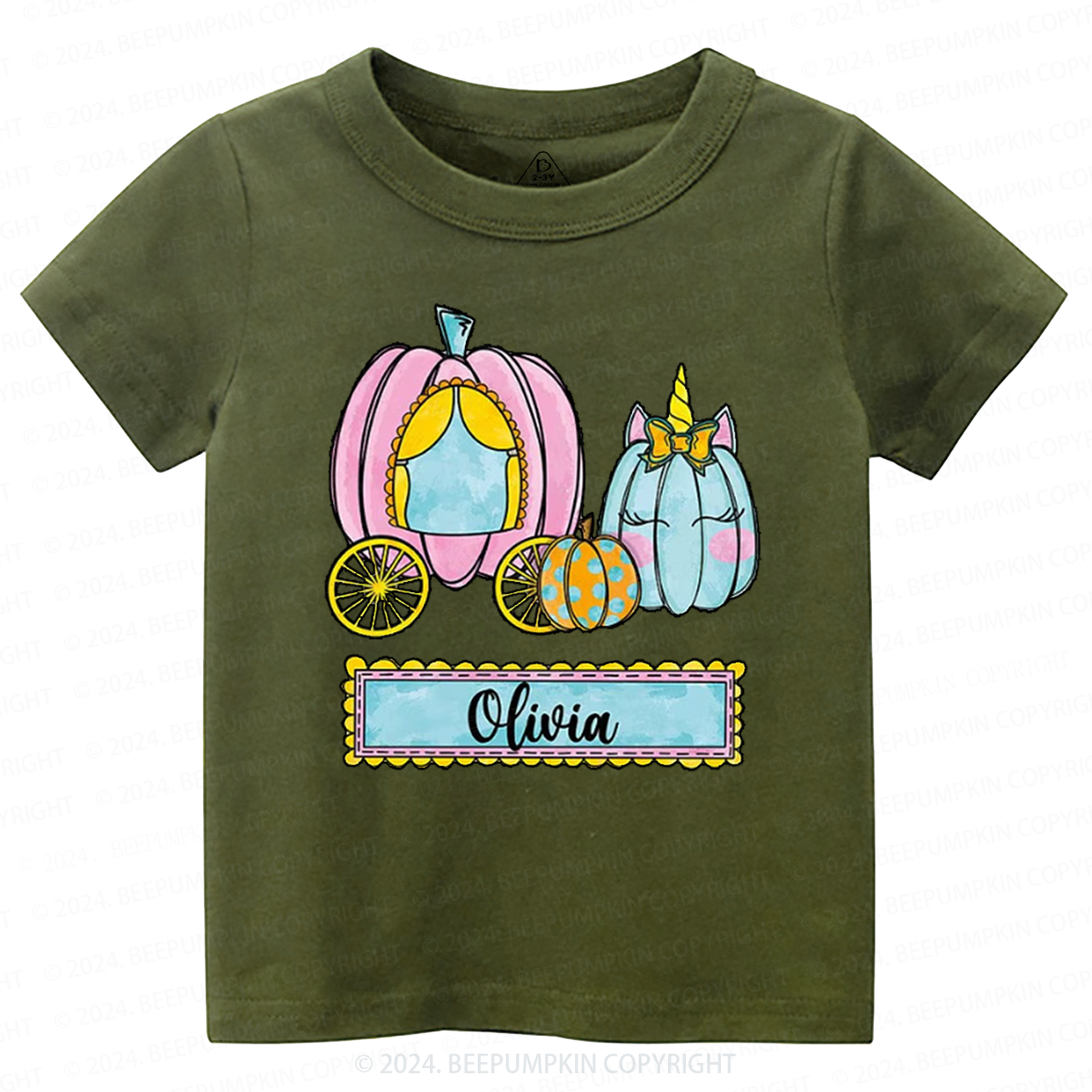 Personalized Halloween Pumpkin Name Toddler&Kids Tees 