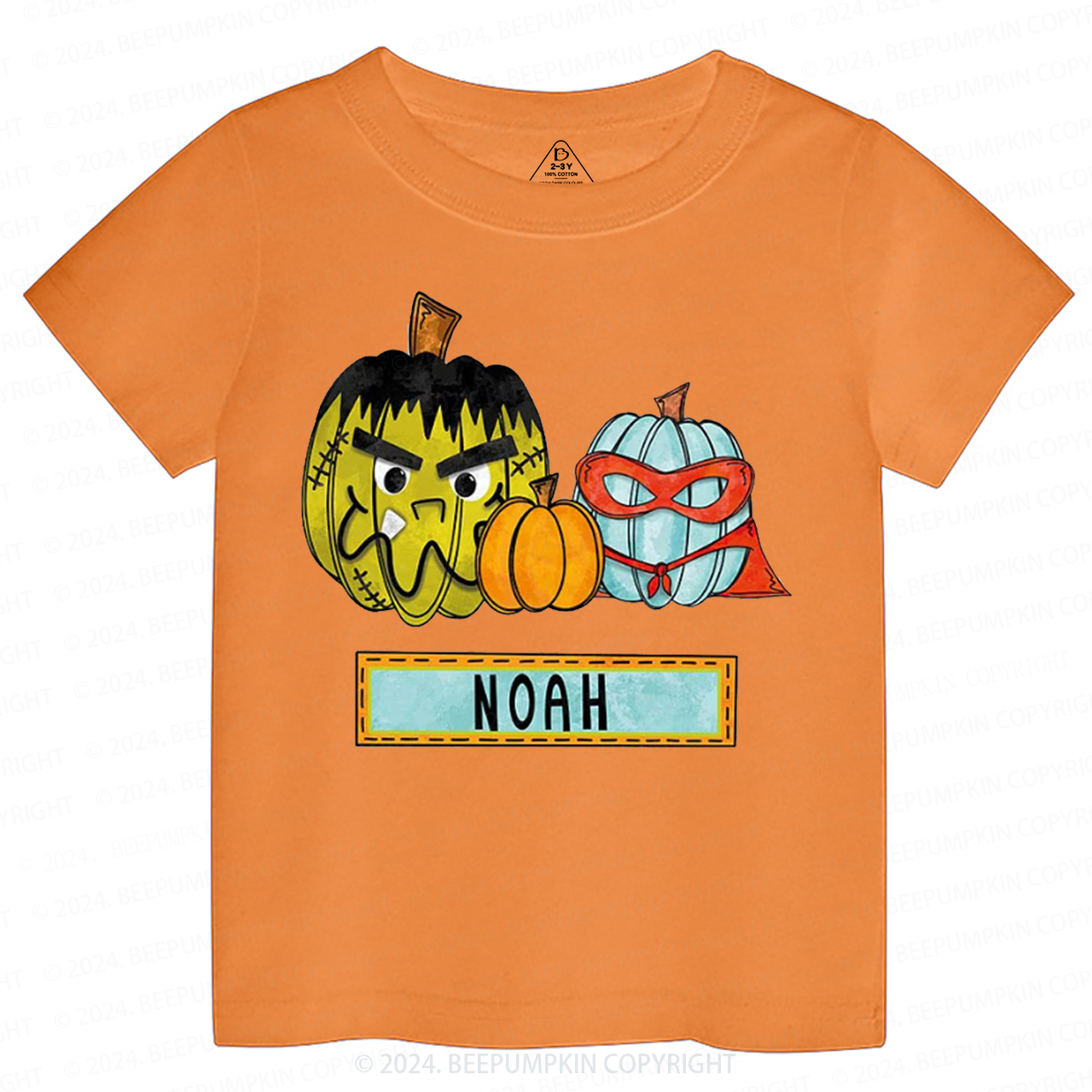 Personalized Cute Pumpkin Toddler&Kids Tees 
