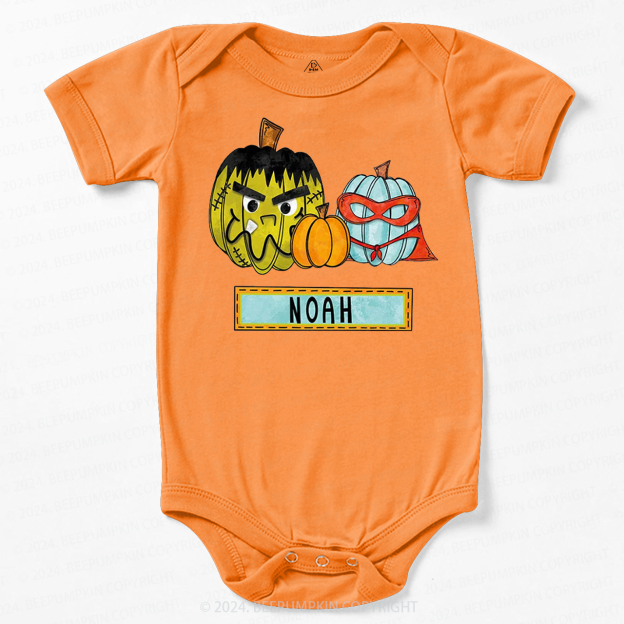 Personalized Cute Pumpkin Baby Bodysuits 